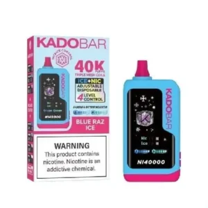 Blue Raz Ice - Kado Bar NI 40K Puffs – Ice+Nic Control - Disposable Vape