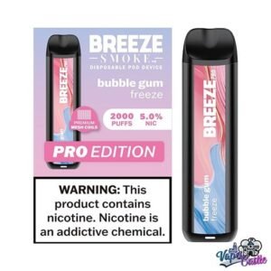 Bubble Gum Freeze - Breeze Pro 2000 - Puffs - Disposable Vape
