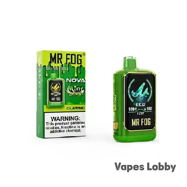 Classic Mint Edition MR FOG NOVA Steezy Edition 36K disposable vape with a smooth cooling mint flavor and rechargeable design.