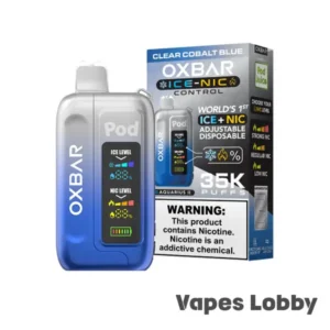 CLEAR COBALT BLUE – OXBAR ICE-NIC CONTROL 35K Puffs – Disposable Vape