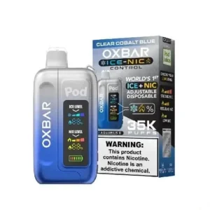 CLEAR COBALT BLUE – OXBAR ICE-NIC CONTROL 35K Puffs – Disposable Vape