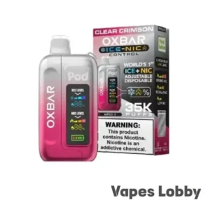 CLEAR CRIMSON – OXBAR ICE-NIC CONTROL 35K Puffs – Disposable Vape