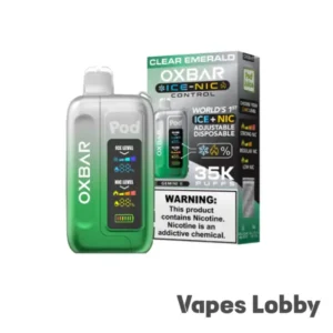 CLEAR EMERALD – OXBAR ICE-NIC CONTROL 35K Puffs – Disposable Vape