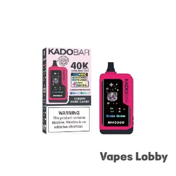 Cherry Hard Candy - Kado Bar NI 40K Puffs – Ice+Nic Control - Disposable Vape