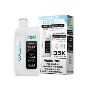Clear – OXBAR ICE-NIC CONTROL 35K Puffs – Disposable Vape