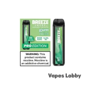 Gum Mint - Breeze Pro 2000 - Puffs - Disposable Vape