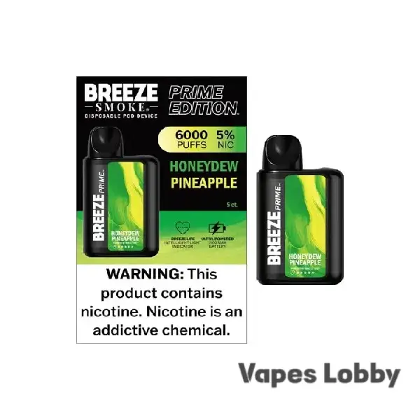 Honeydew Pineapple - Breeze Prime 6000 - Puffs - Disposable Vape