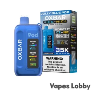 Jolly Blue Pop – OXBAR ICE-NIC CONTROL 35K Puffs – Disposable Vape