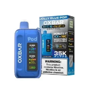 Jolly Blue Pop – OXBAR ICE-NIC CONTROL 35K Puffs – Disposable Vape