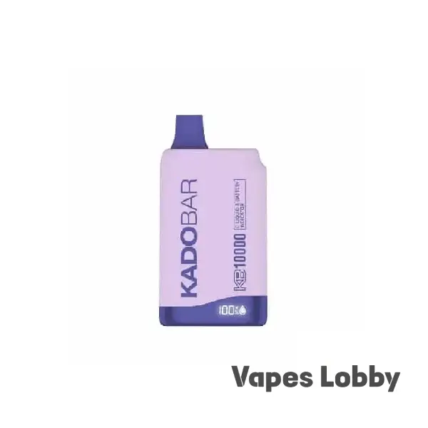 Grape Coolaid Kado Bar KB10000 disposable vape device with mesh coil and e-liquid battery display screen