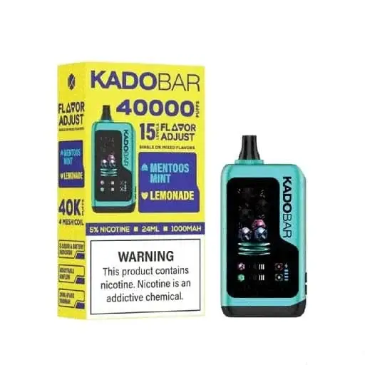 Mentoos Mint + Lemonade – Kado Bar NI 40K Puffs – Ice+Nic Control – Disposable Vape