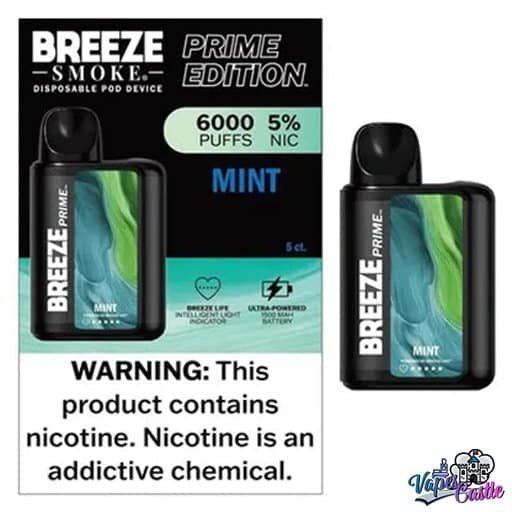 Mint - Breeze Prime 6000 - Puffs - Disposable Vape