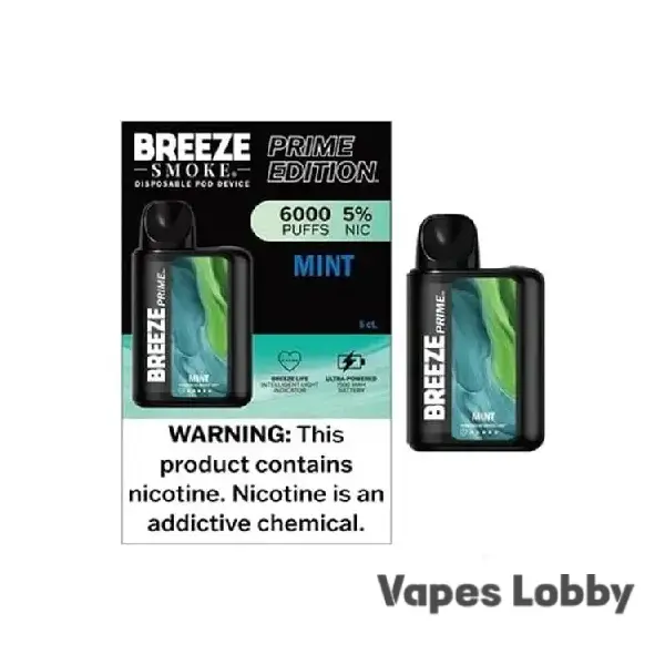 Mint - Breeze Prime 6000 - Puffs - Disposable Vape