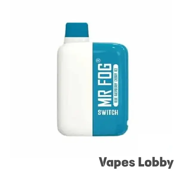 Blue Raspberry Cherry Ice flavor Mr Fog Switch 5500 disposable vape shown against plain background