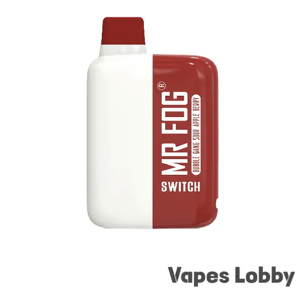 Mr Fog Switch 5500 Bubble Gang Sour Apple Berry disposable vape featuring a tangy sour apple and mixed berry flavor with rechargeable performance.