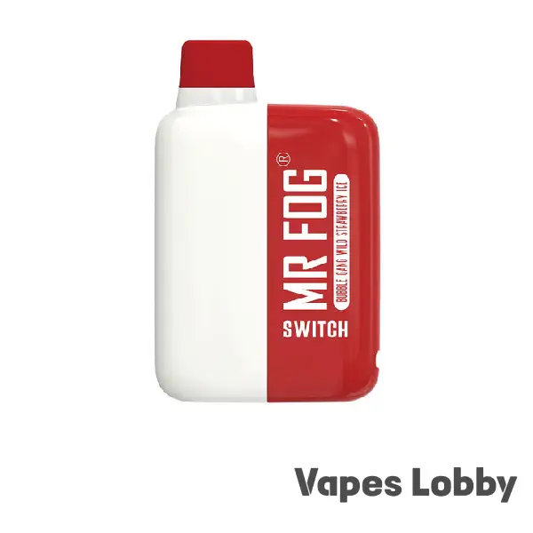 Mr Fog Switch 5500 Bubble Gang Wild Strawberry Ice disposable vape featuring sweet wild strawberry flavor with a refreshing icy finish.