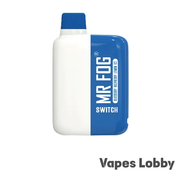 Mr Fog Switch 5500 Lemon Blueberry Raspberry Ice disposable vape featuring lemon, blueberry, raspberry, and a refreshing icy finish.