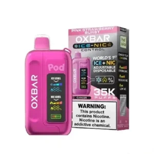 Pink Strawberry Burst – OXBAR ICE-NIC CONTROL 35K Puffs – Disposable Vape