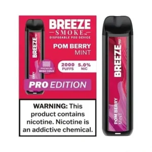 Pom Berry Mint - Breeze Pro 2000 - Puffs - Disposable Vape