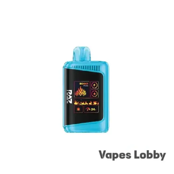Raz 25000 Razzle Dazzle disposable vape featuring a premium leather design, HD screen display, rechargeable battery, and high-capacity performance.