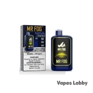 SOUR LEMON BLUE RAZZ ICE - Mr Fog Nova 36K Puffs - Disposable Vape