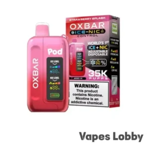 STRAWBERRY SPLASH – OXBAR ICE-NIC CONTROL 35K Puffs – Disposable Vape