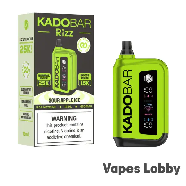 Sour Apple Ice - Kado Bar Rizz 25K Puffs - Disposable Vape