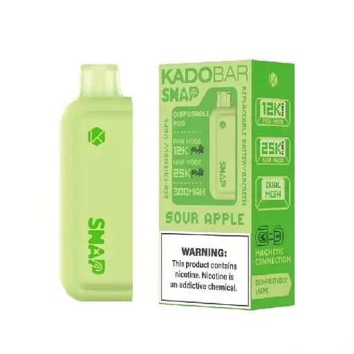 Sour Apple - Kado Bar Snap 25K Puffs - Disposable Pod (Addon Battery Not Included)