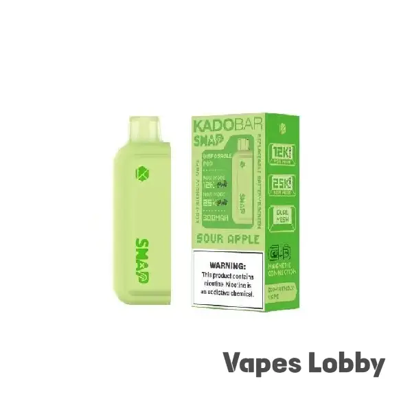 Sour Apple - Kado Bar Snap 25K Puffs - Disposable Pod (Addon Battery Not Included)