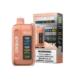 Sour Peachy O’s – OXBAR ICE-NIC CONTROL 35K Puffs – Disposable Vape