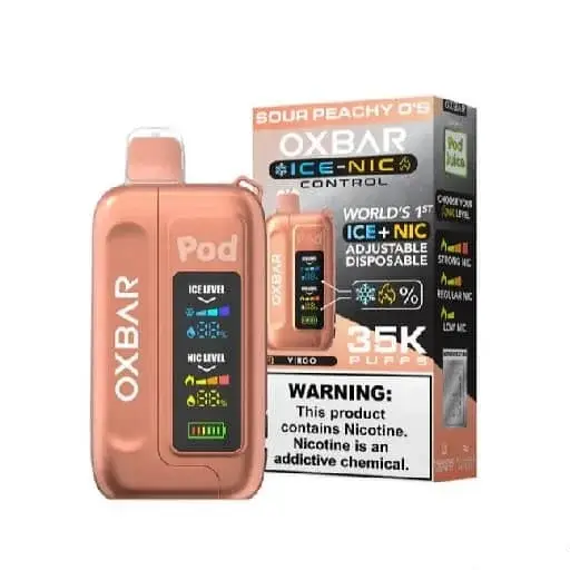 Sour Peachy O’s – OXBAR ICE-NIC CONTROL 35K Puffs – Disposable Vape