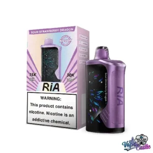 Sour Strawberry Dragon - Ria NV 30K Puffs - Disposable Vape