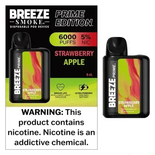 Strawberry Apple - Breeze Prime 6000 - Puffs - Disposable Vape