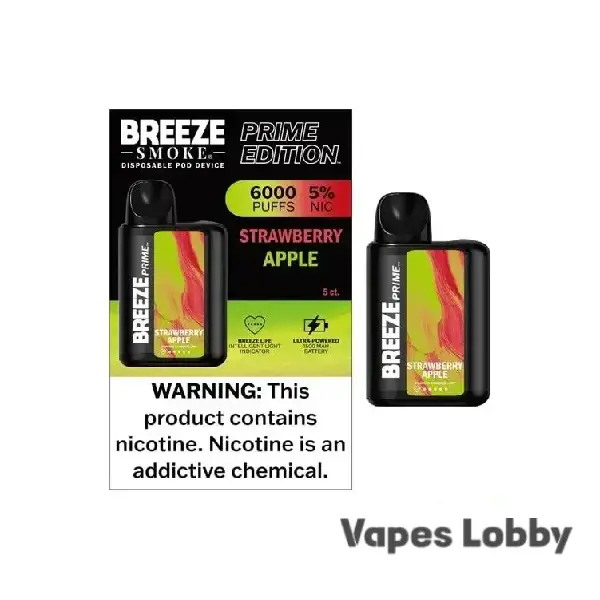 Strawberry Apple - Breeze Prime 6000 - Puffs - Disposable Vape
