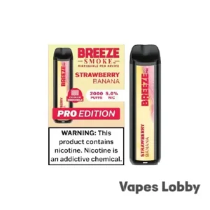 Strawberry Banana - Breeze Pro 2000 - Puffs - Disposable Vape