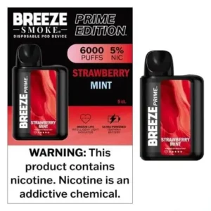 Strawberry Mint - Breeze Prime 6000 - Puffs - Disposable Vape