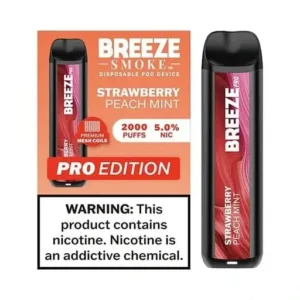 Strawberry Peach Mint - Breeze Pro 2000 - Puffs - Disposable Vape