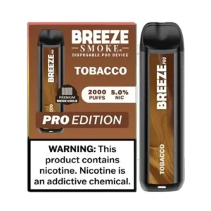 Tobacco - Breeze Pro 2000 - Puffs - Disposable Vape
