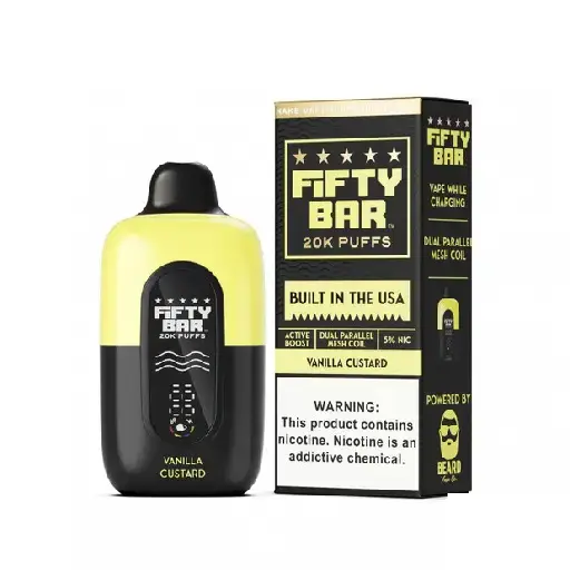 Vanilla Custard - Fifty Bar V2 20K Puffs - Disposable Vape